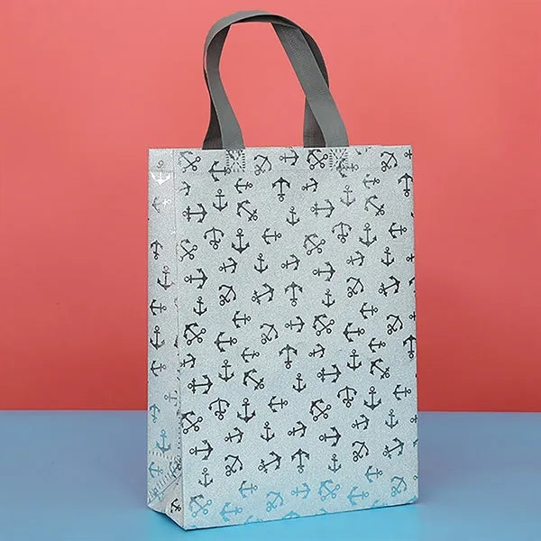 Large Silver Metallic Glitter Tote