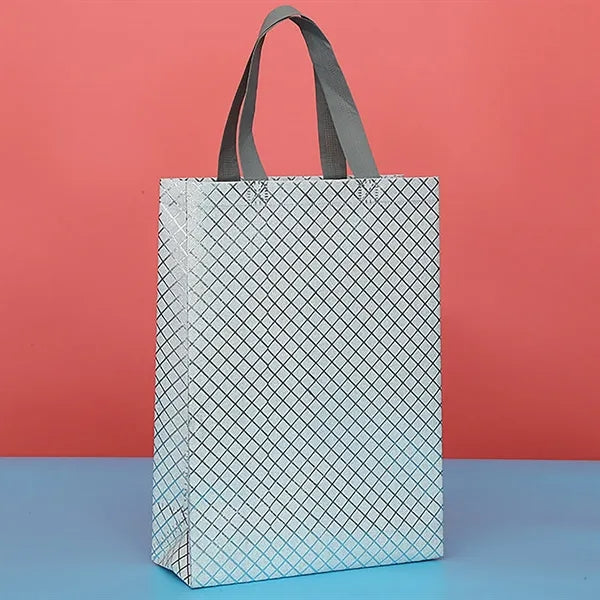 Large Silver Metallic Glitter Tote