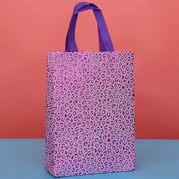 Large Silver Metallic Glitter Tote