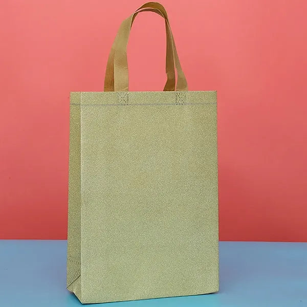 Large Silver Metallic Glitter Tote