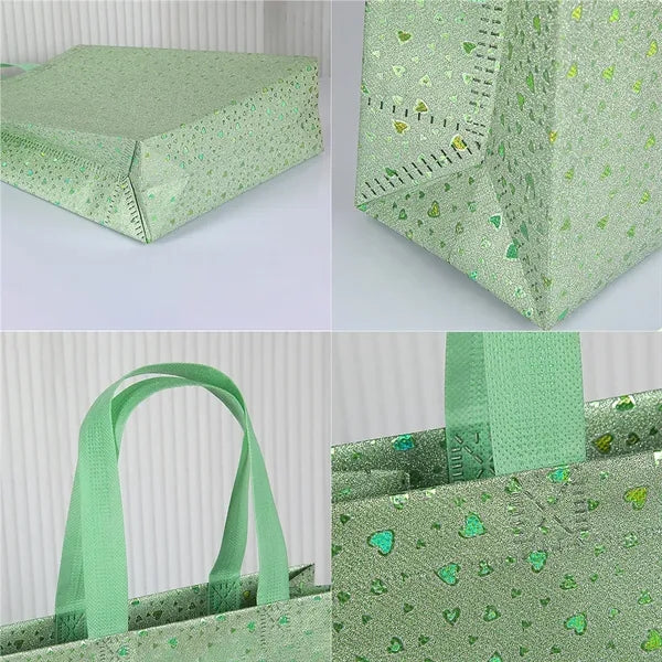 Large Silver Metallic Glitter Tote