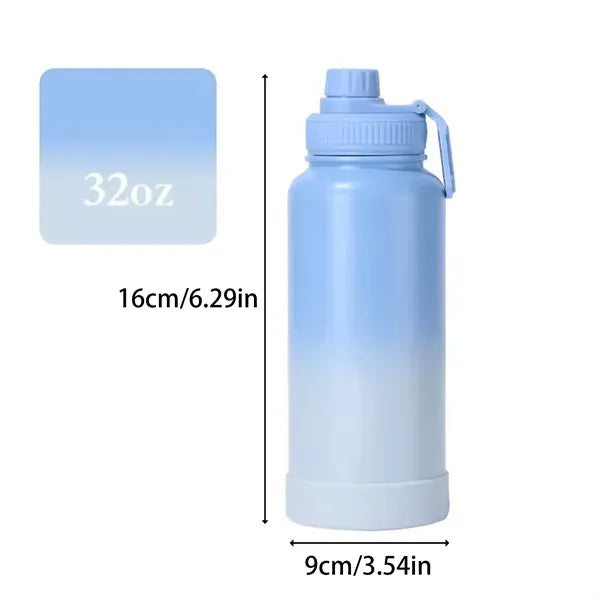 32oz Portable Gradient Stainless Steel Sports Water Bottle