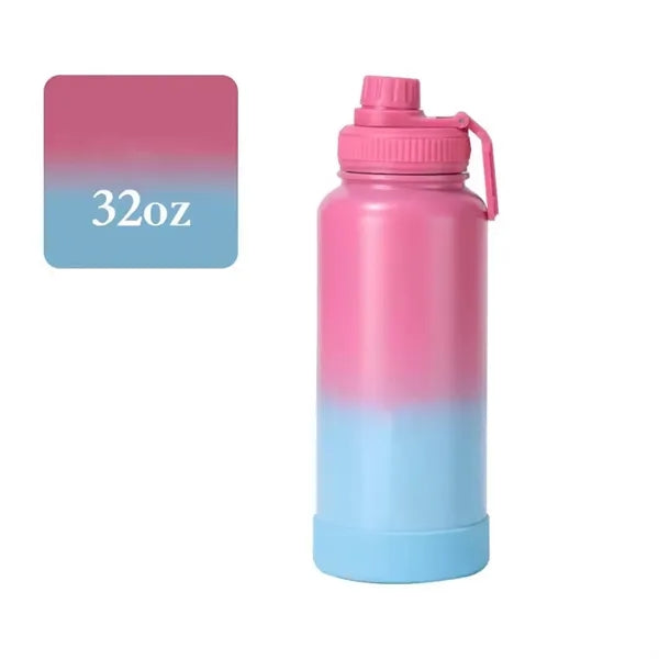 32oz Portable Gradient Stainless Steel Sports Water Bottle