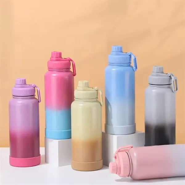 32oz Portable Gradient Stainless Steel Sports Water Bottle