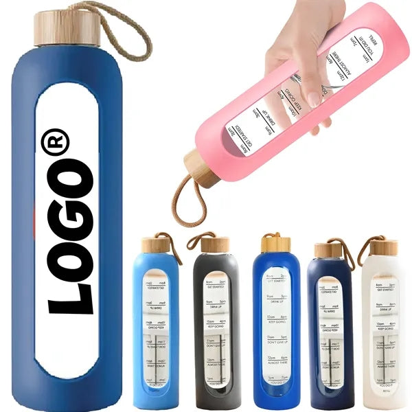 34oz Glass Water Bottle With Silicone Sleeve