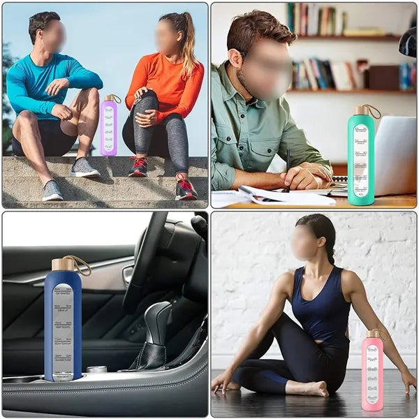 34oz Glass Water Bottle With Silicone Sleeve