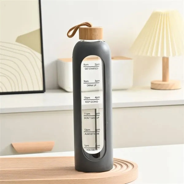 34oz Glass Water Bottle With Silicone Sleeve