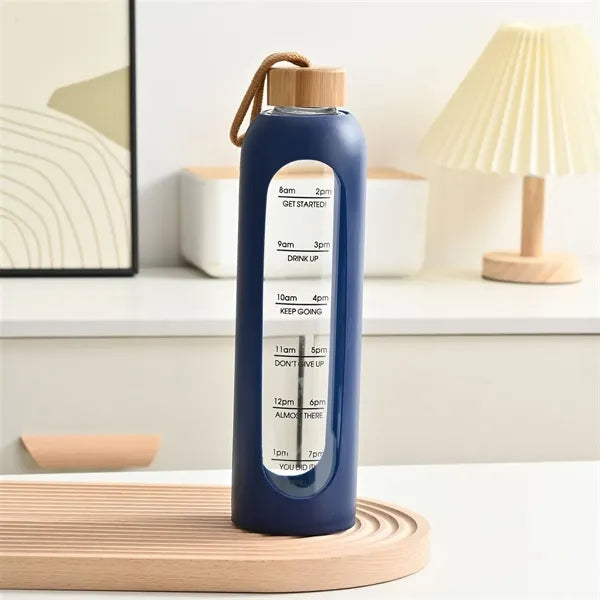 34oz Glass Water Bottle With Silicone Sleeve