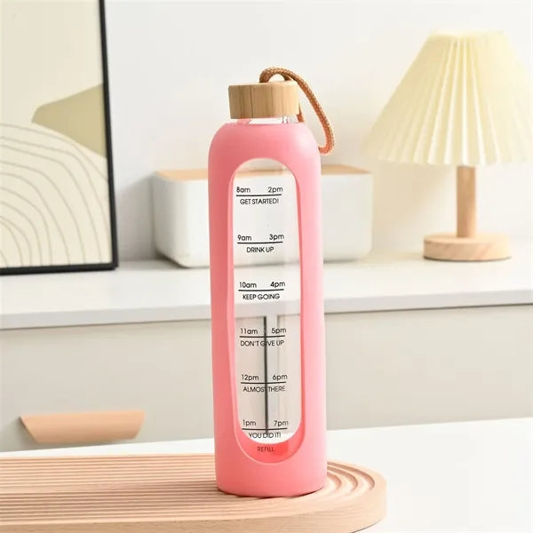 34oz Glass Water Bottle With Silicone Sleeve