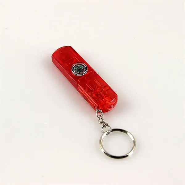 Whistle Light And Compass Keychain