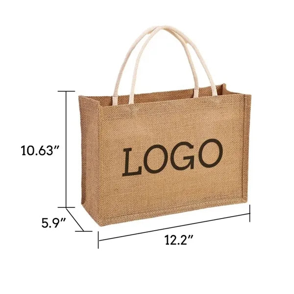 Natural Jute Burlap Stylish Rope Handle Tote Bags