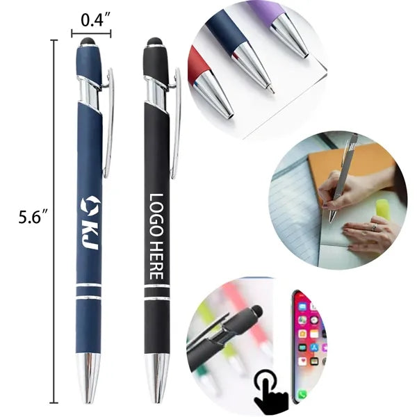 2-in-1 Retractable Capacitive Stylus Metal Tip Pen