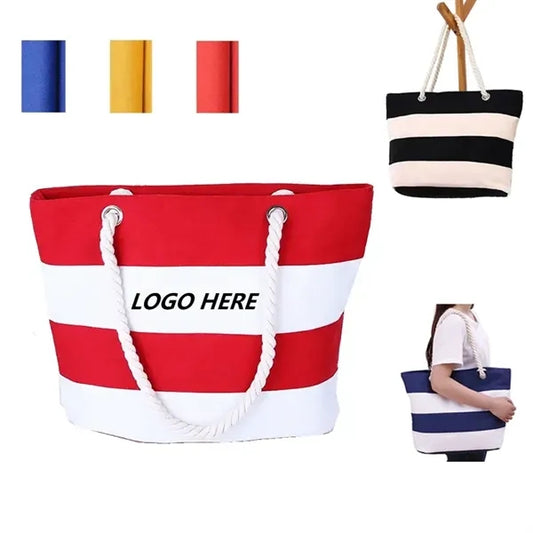 Large Volume Canvas Beach Tote Bag