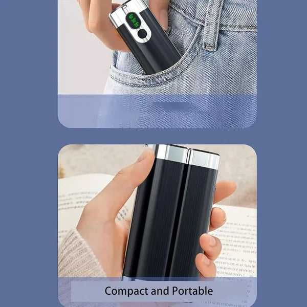 Split Magnetic Hand Warmer Power With Flashlight