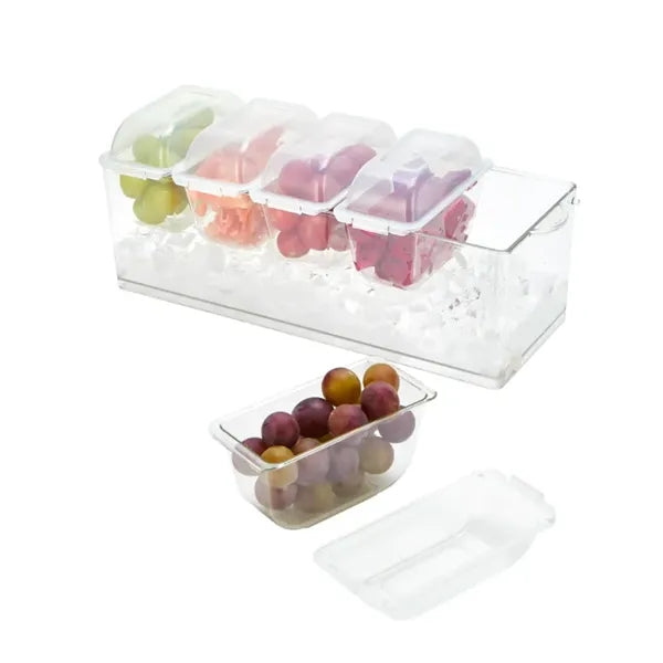 Large Ice Chilled Condiment Server With Separate Lid