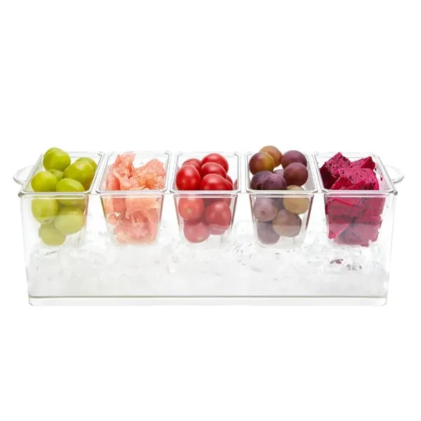 Large Ice Chilled Condiment Server With Separate Lid