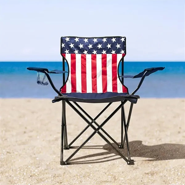 Lightweight Portable Beach Chair High Back with Cup Holder
