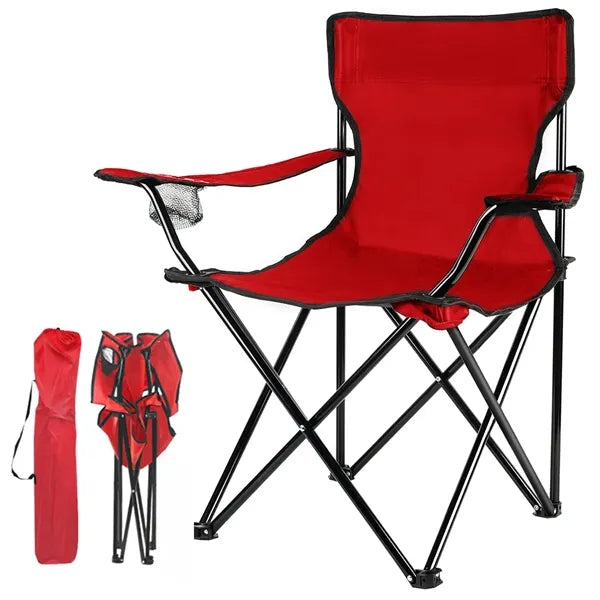 Lightweight Portable Beach Chair High Back with Cup Holder