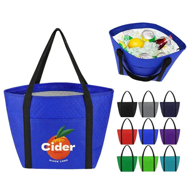 Zipper Cooler Tote With Front Pocket