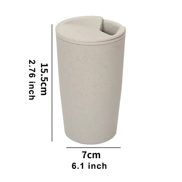 18oz Wheat Straw Plastic Coffee Cup with Lid