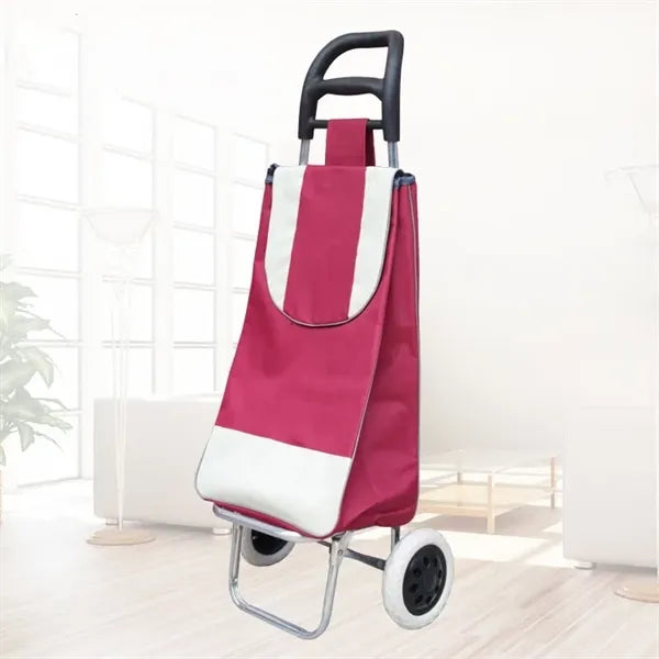 Portable folding hand shopping cart grocery bag
