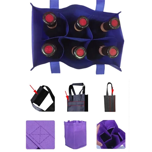 6 Compartments of Red Wine Non-woven Bags