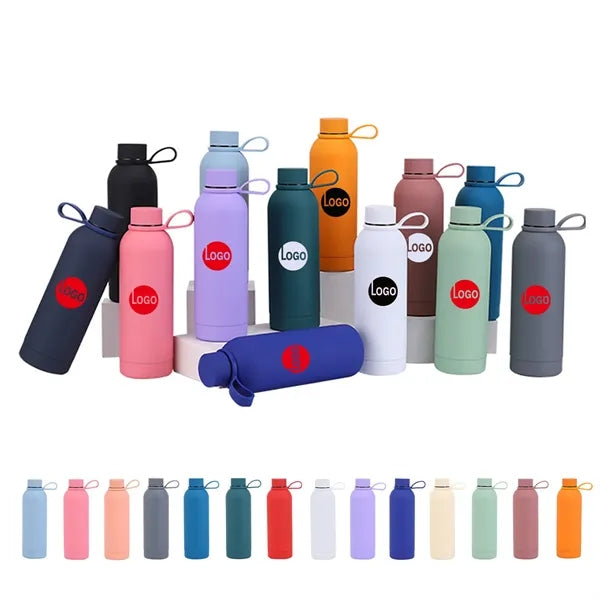 12oz Metal Insulated Vacuum Water Bottle With Strap