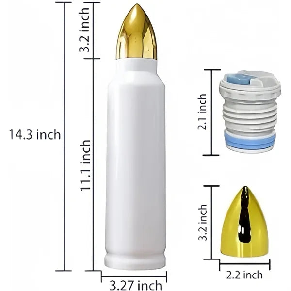 Stainless Steel 17 oz Bullet Water Bottle 340z 17oz Availabl