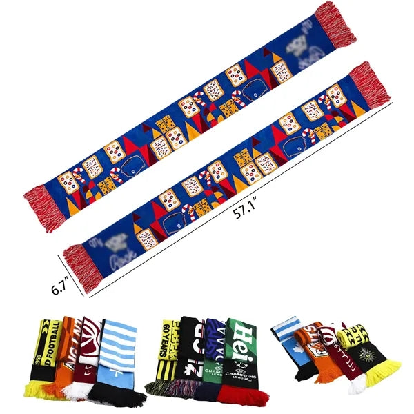 57"x6.7" Jacquard Acrylic Knit Sports Scarf