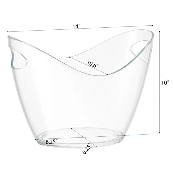8Liter Large Capacity Boat Shape Plastic Ice Bucket