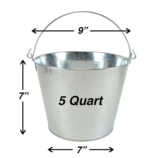 5L Galvanized Metal Ice Bucket With Handle
