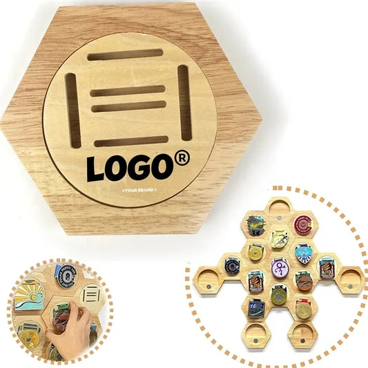 Wooden Honeycomb Medal Display Stand