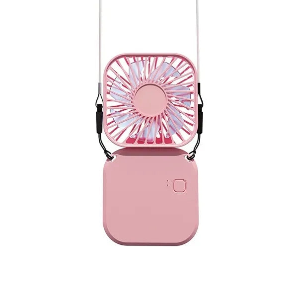 Portable Rechargeable USB Handheld Fan With Neck Lanyard