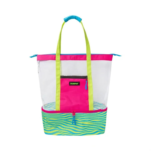 Insulated Cooler Beach Mesh Tote Bag