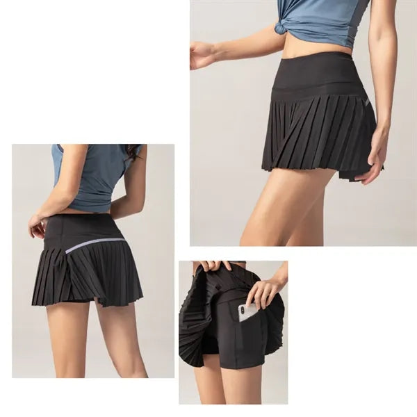 Pleated Tennis Skirt with Pockets Shorts