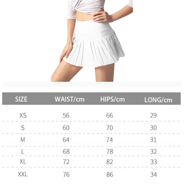 Pleated Tennis Skirt with Pockets Shorts