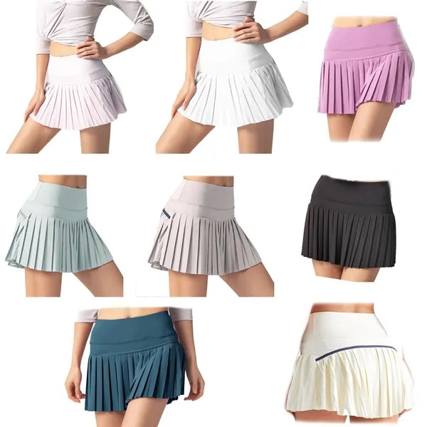 Pleated Tennis Skirt with Pockets Shorts