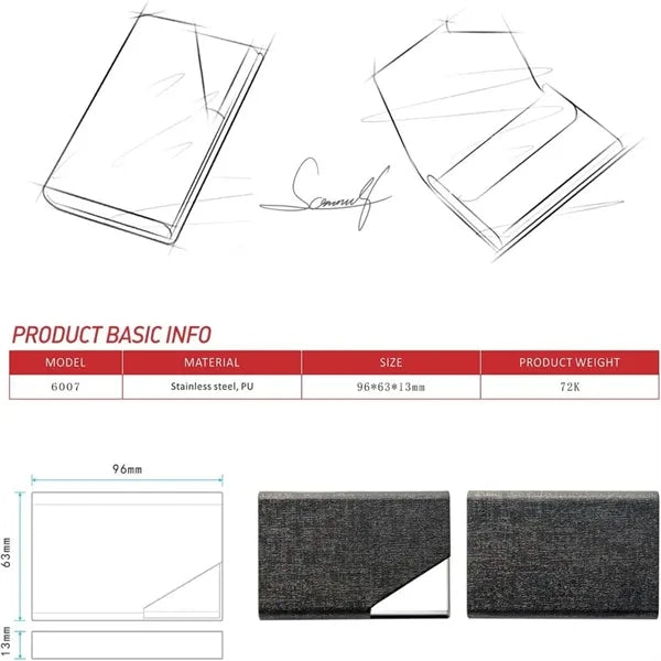 PU Leather Business Card Holder