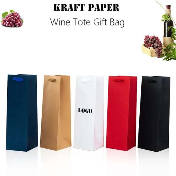 Kraft Paper Wine Tote Gift Bag