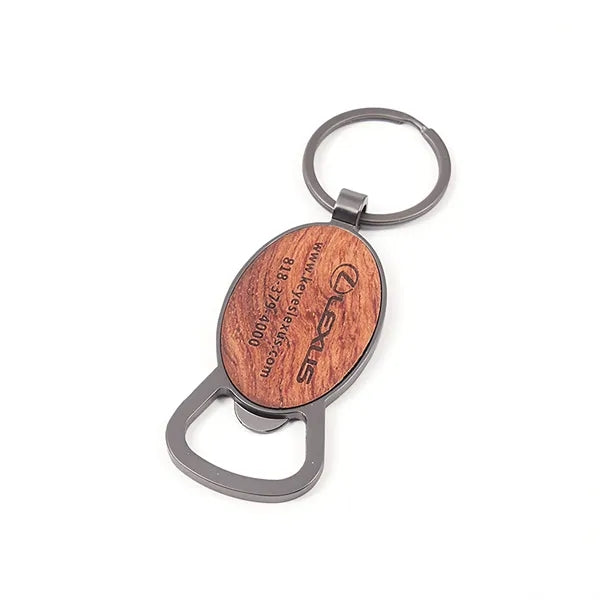 Wooden Bottle Opener Key Chain