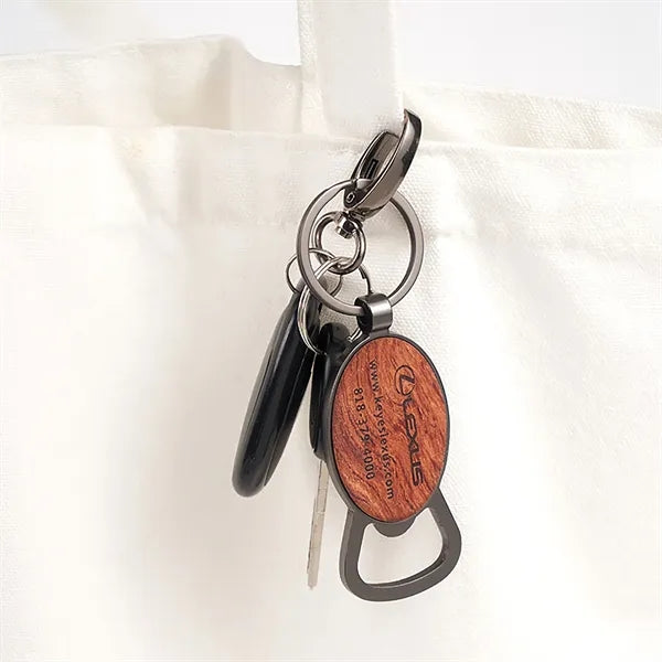 Wooden Bottle Opener Key Chain