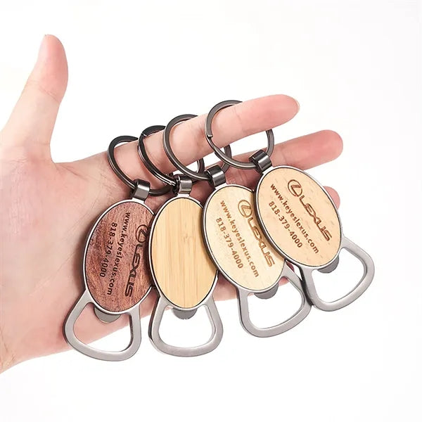 Wooden Bottle Opener Key Chain