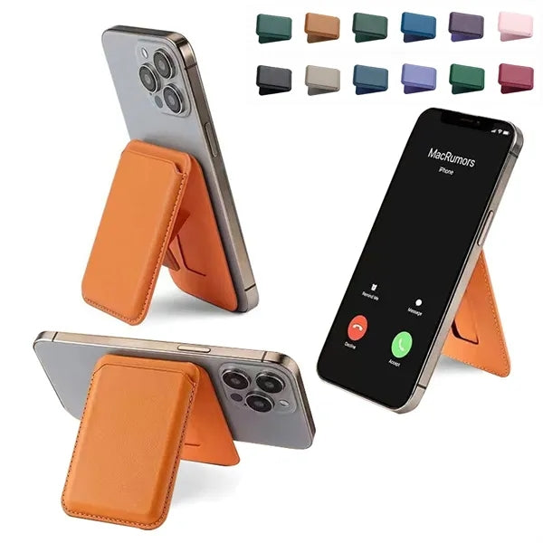 Phone Stand With Magnetic Attachment And Card Holder