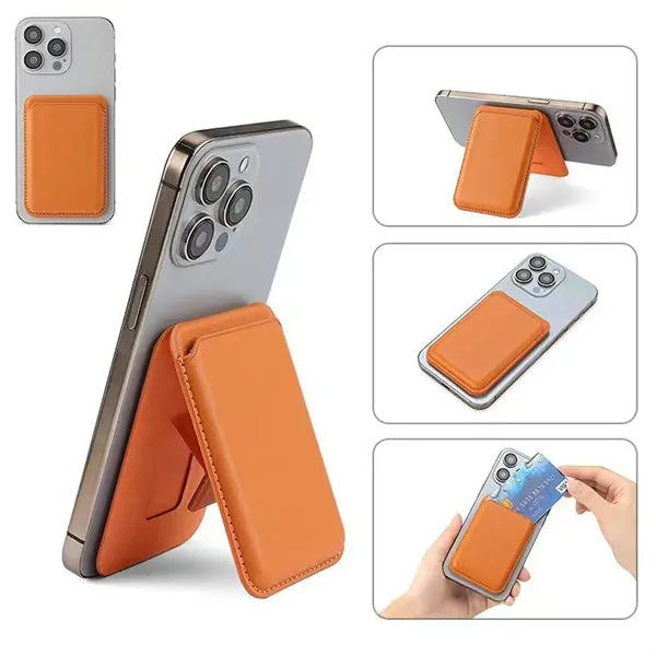 Phone Stand With Magnetic Attachment And Card Holder