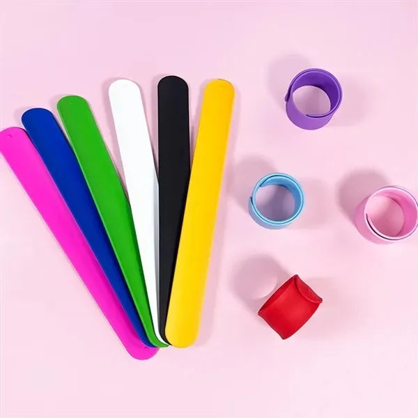 Rainbow Silicone Slap Color Snap Bracelet