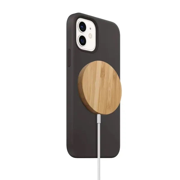 Portable Bamboo Magnetic 15W Wireless Charger Pad
