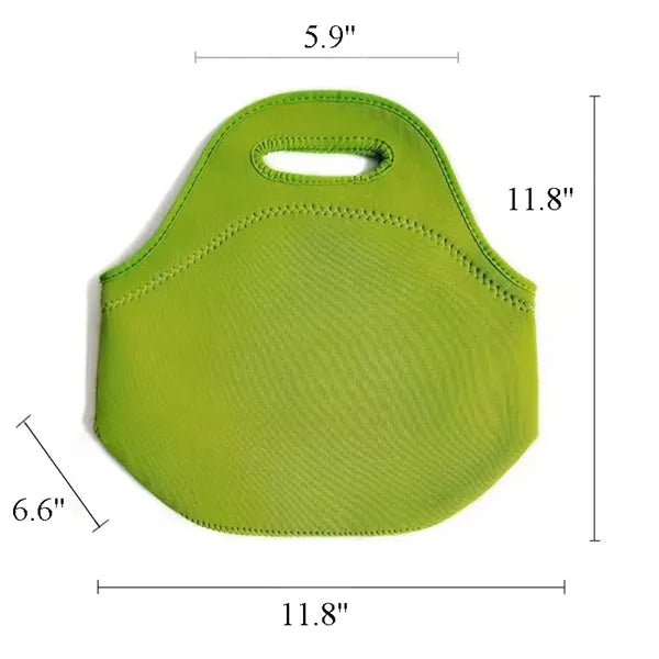 Neoprene Insulated School Lunch Tote Bag w/Zipper