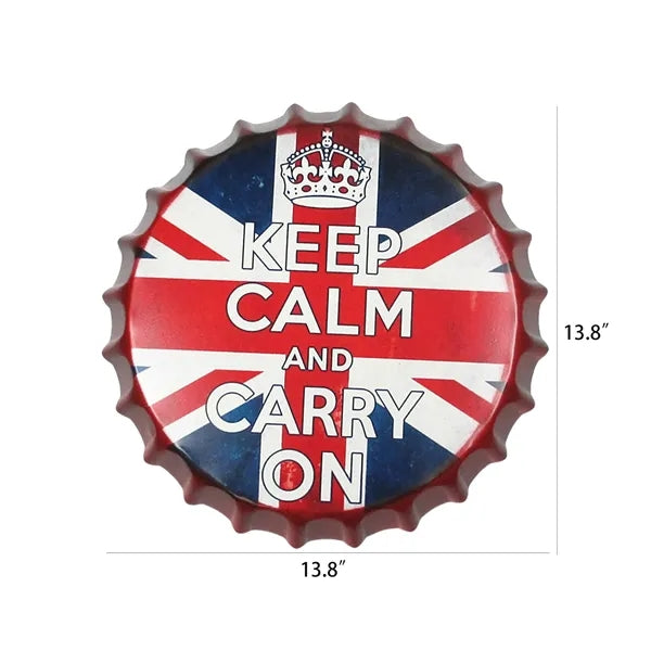 Round Bottle Caps Metal Tin Sign
