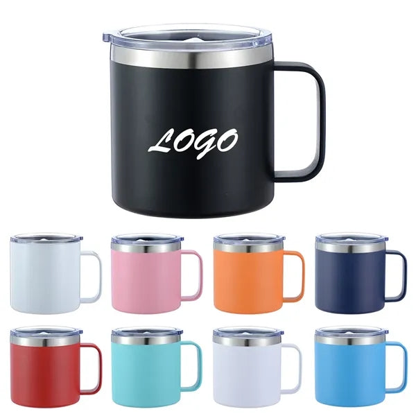14oz Double-Wall Insulated Tumbler Mug With Handle