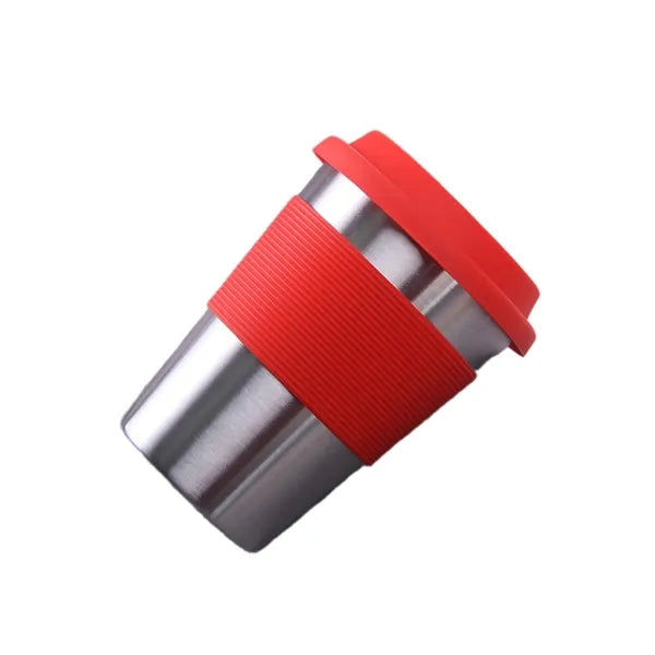12oz Stainless Steel Cup With Silicone Lid And Sleeve